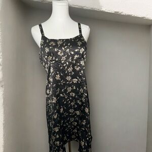 NWT ETAM y2k floral 100% silk slip dress L coquette